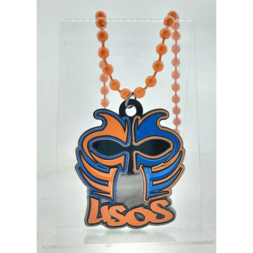 WWE 2014 Authentic Usos Pendant Necklace Orange Metal Beads Chain‎ 